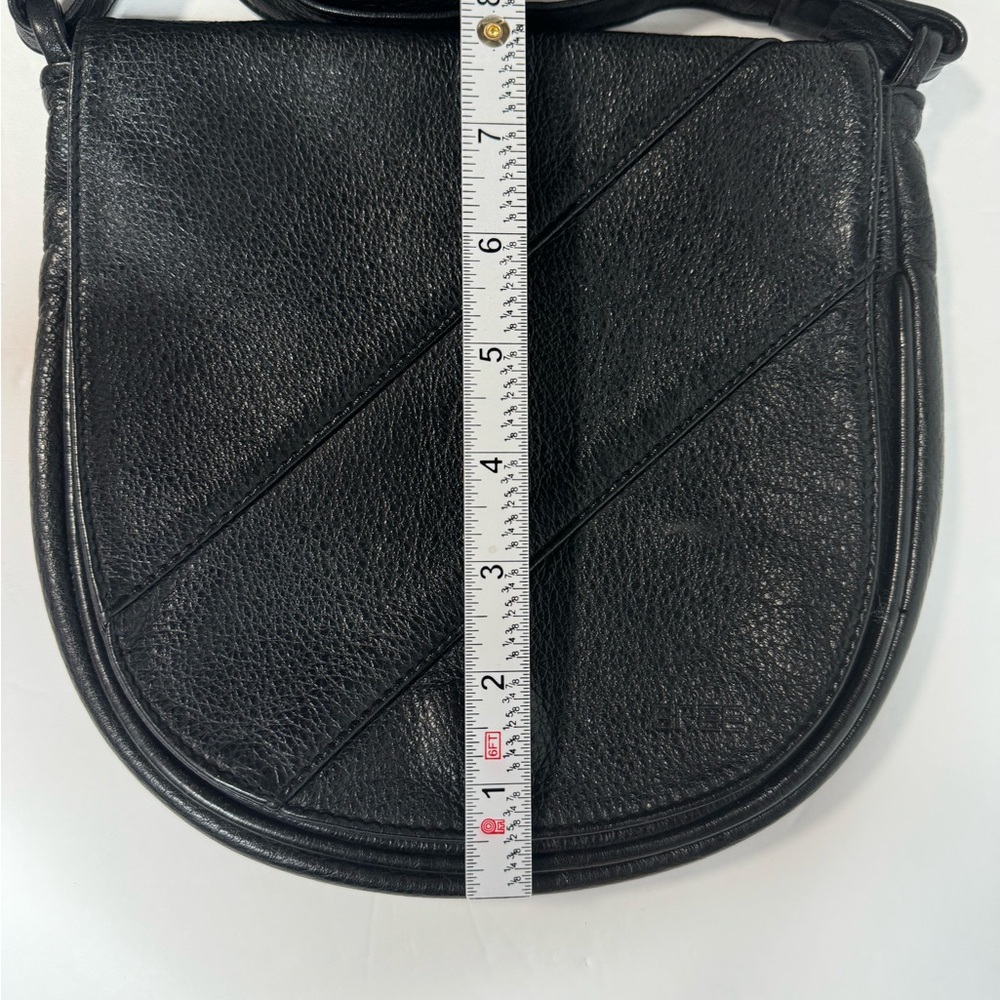 ORIGINAL BREE Black Leather Saddle Crossbody With Adjustable Strap - Picture 8 of 16